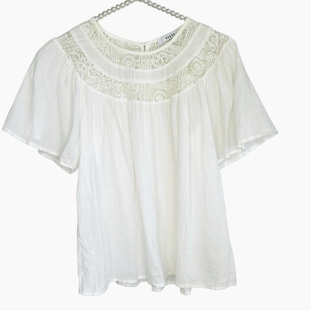 Ro & De Lace Top Womens XS Boho‎ Peasant Fairy Retro Romantic Feminine Festival